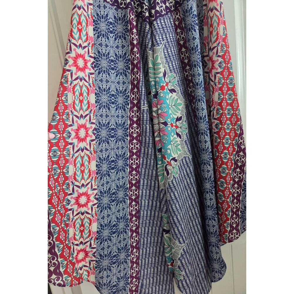 City Chic Tile Mixed Scarf Print Maxi Dress Womens Plus S/16W Boho Racerback - Picture 5 of 6
